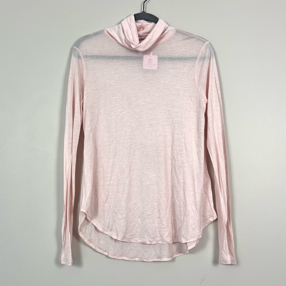 Calypso St. Barth Pravera Turtleneck Long Sleeve Tee in Blush Small